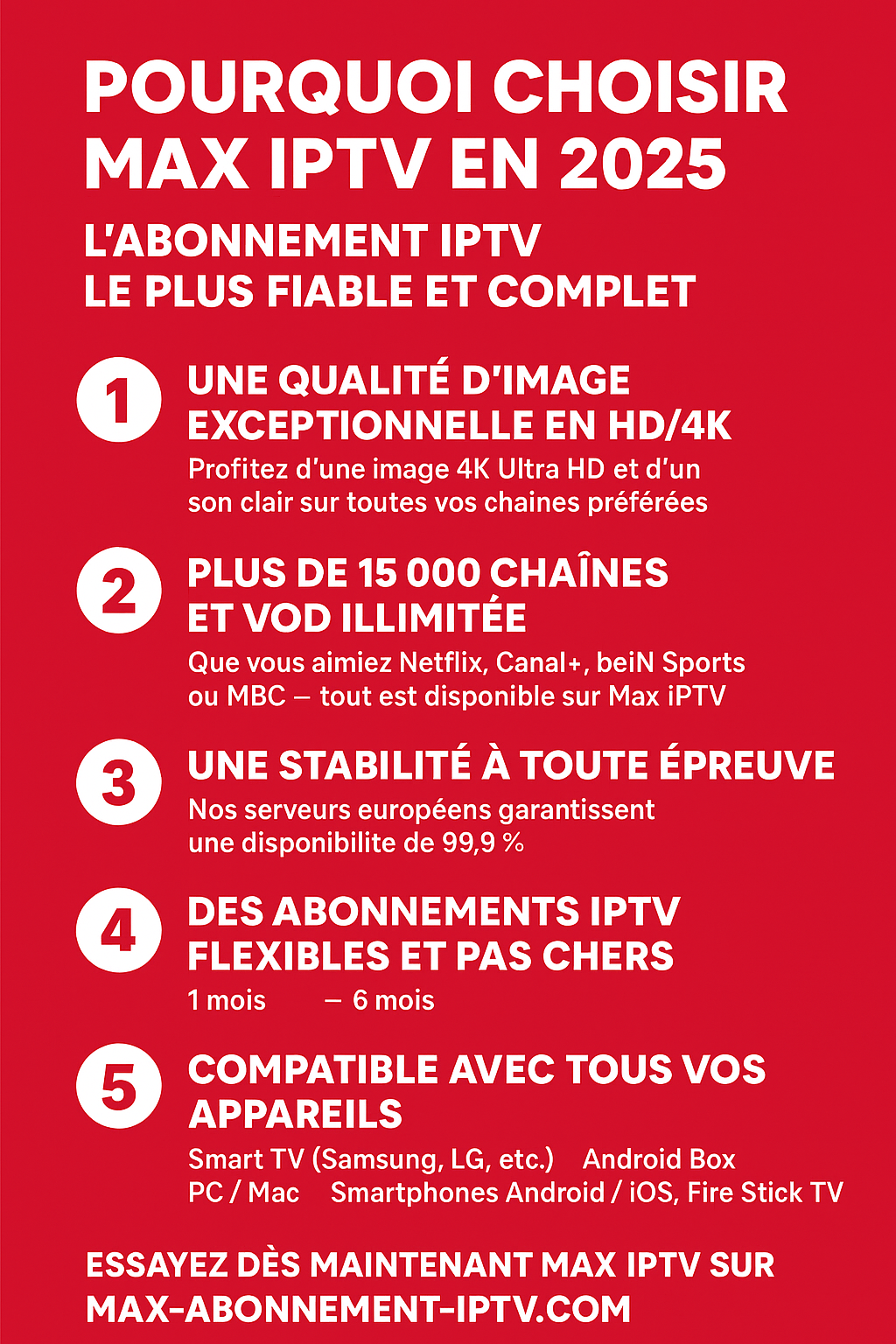 Max IPTV abonnement IPTV 2025 HD VOD illimitée